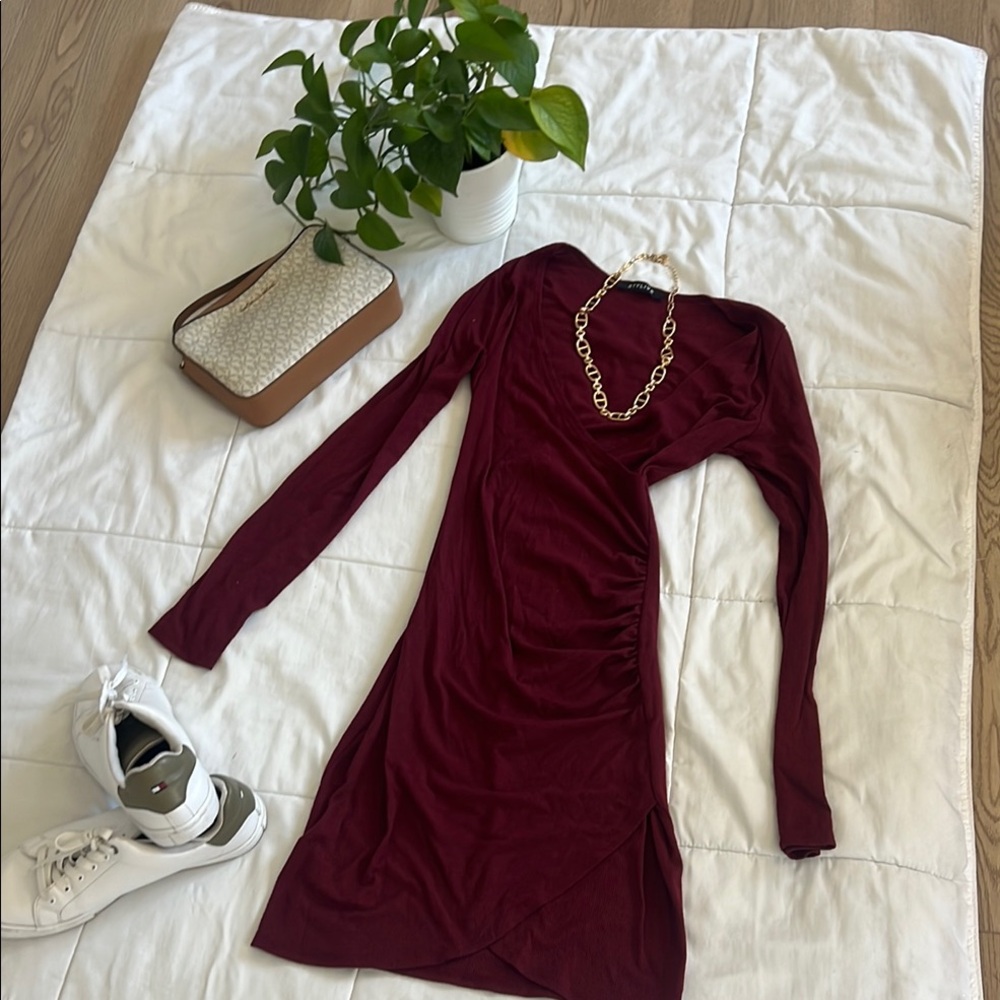 Red Long Sleeve Bodycon Dress for Night Out